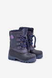 Hohe warme Schneestiefel mit Kordelzug, blau