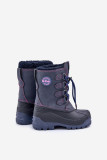 Hohe warme Schneestiefel mit Kordelzug, blau