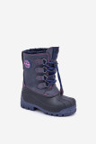Hohe warme Schneestiefel mit Kordelzug, blau