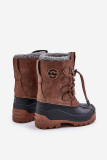 Hohe braune gefütterte Schneestiefel mit Kordelzug