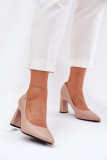 Elegante Pumps mit Blockabsatz, beige