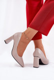 Elegante Pumps mit Blockabsatz, grau