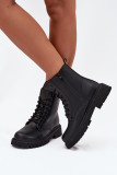 Schwarze gefütterte Ankle-Boots mit Reißverschluss