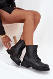 Schwarze gefütterte Ankle-Boots mit Reißverschluss