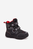 Gefütterte Schneestiefel mit Klettverschluss, schwarz