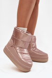 Rosa Schneestiefel aus Kunstleder und Synthetik