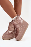 Rosa Schneestiefel aus Kunstleder und Synthetik