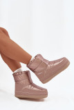 Rosa Schneestiefel aus Kunstleder und Synthetik