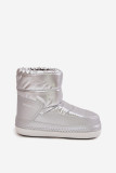 Silberne Schneestiefel mit warmer Fütterung