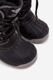Schwarze Winterstiefel aus Kunstleder mit Fellfutter