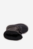 Schwarze Winterstiefel aus Kunstleder mit Fellfutter