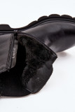 Schwarze gefütterte Stiefelette mit Reißverschluss aus Kunstleder