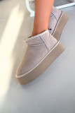 Snowboots aus echtem Veloursleder beige