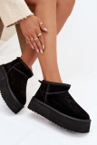 Schwarze Damen-Snowboots aus echtem Veloursleder