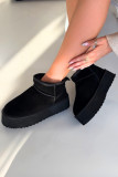 Schwarze Damen-Snowboots aus echtem Veloursleder