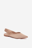 Beige Ballerinas mit Schnalle aus Wildlederimitat