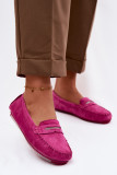 Mokassin aus echtem Veloursleder, rosa