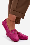Mokassin aus echtem Veloursleder, rosa