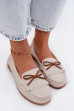 Beige Mokassins aus Naturleder
