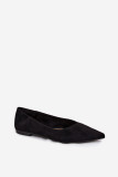 Schwarze Ballerina mit spitzer Kappe aus Veloursleder