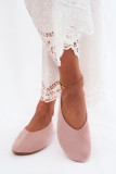 Rosa Ballerinas aus Wildlederimitat
