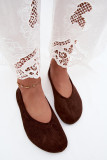 Braune Ballerinas aus Wildlederimitat