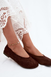Braune Ballerinas aus Wildlederimitat