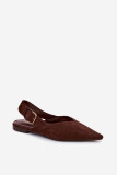 Braune Ballerina mit Schnalle aus Velourslederimitat
