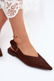 Braune Ballerina mit Schnalle aus Velourslederimitat