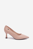 Beige Pumps mit schlankem Absatz