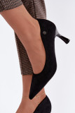 Schwarze Pumps mit schlankem Absatz aus Velourslederimitat