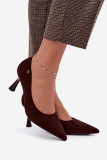 Elegante Pumps aus braunem Veloursleder mit schlankem Absatz