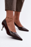 Pumps mit niedrigem Absatz aus Kunstleder, braun
