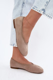 Beige Ballerinas mit geflochtenem Saum