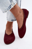 Ballerinas mit geflochtener Umrandung bordeaux