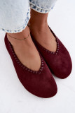 Ballerinas mit geflochtener Umrandung bordeaux