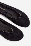 Schwarze Ballerinas mit geflochtenem Besatz