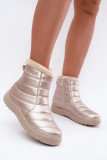 Beige gefütterte Schneestiefel mit Plateau