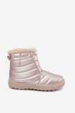 Beige gefütterte Schneestiefel mit Plateau