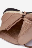 Beige gefütterte Stiefelette mit Plateau