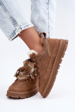 Schnürbare Schneestiefel aus Veloursleder