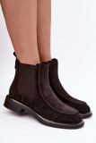Gefütterte Damen-Stiefelette aus Veloursleder