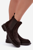 Gefütterte Damen-Stiefelette aus Veloursleder