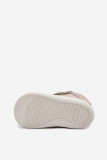 Beige Barfuß-Schneestiefel aus Leder