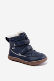 Blaue Barfuß-Schneestiefel aus Leder