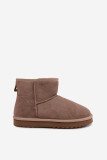 Beige Schneestiefel aus Wildleder mit Fellfutter