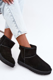 Gefütterte schwarze Wildleder-Snowboots mit Fell