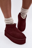 Snowboots aus echtem Veloursleder bordeaux