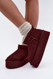 Snowboots aus echtem Veloursleder bordeaux