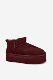 Snowboots aus echtem Veloursleder bordeaux